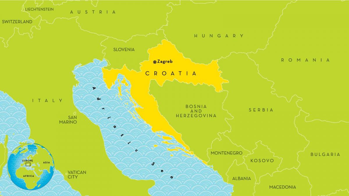 bản đồ của croatia và khu vực xung quanh