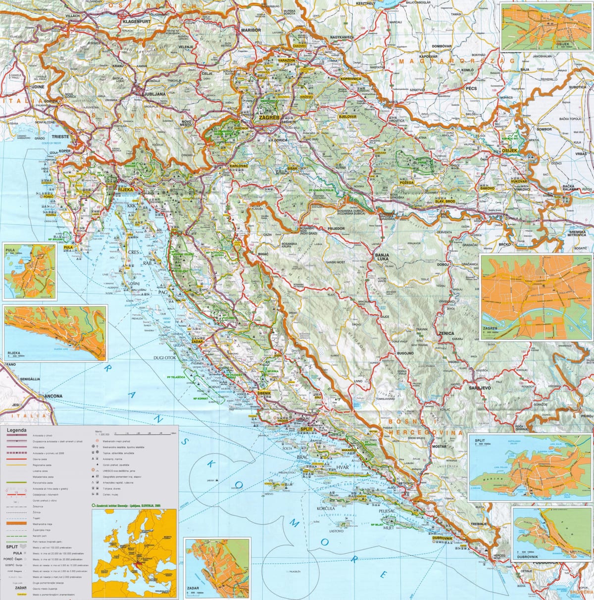 thủ đô của croatia bản đồ