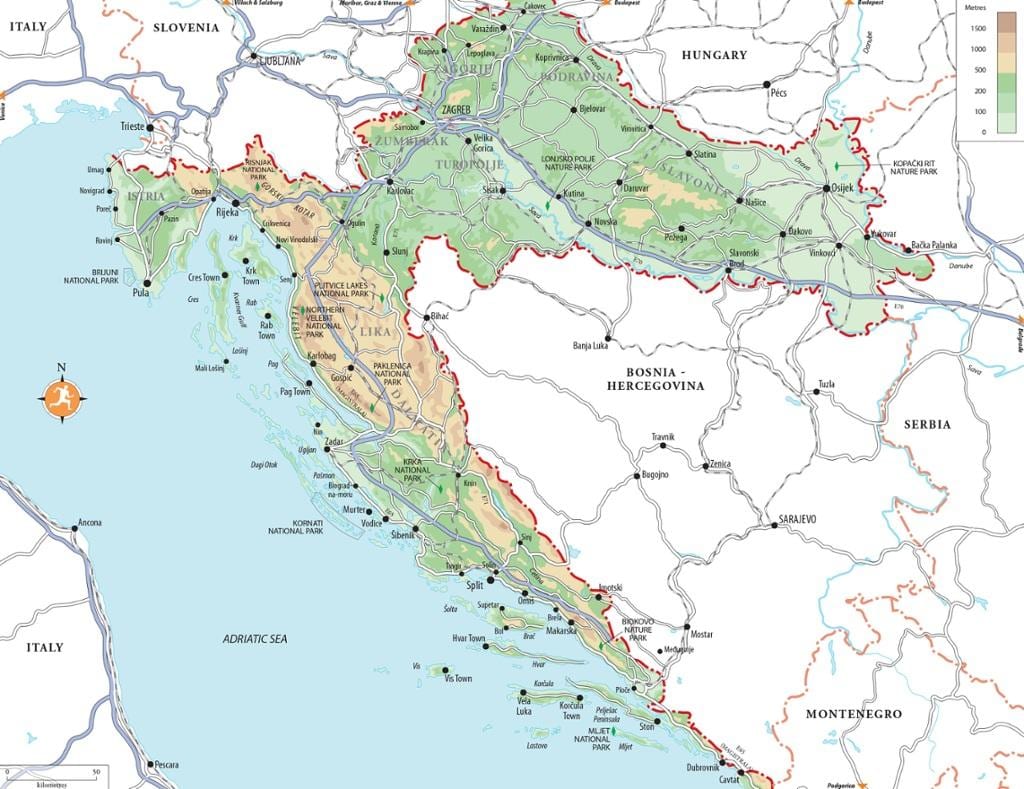 croatia biển khu nghỉ mát bản đồ