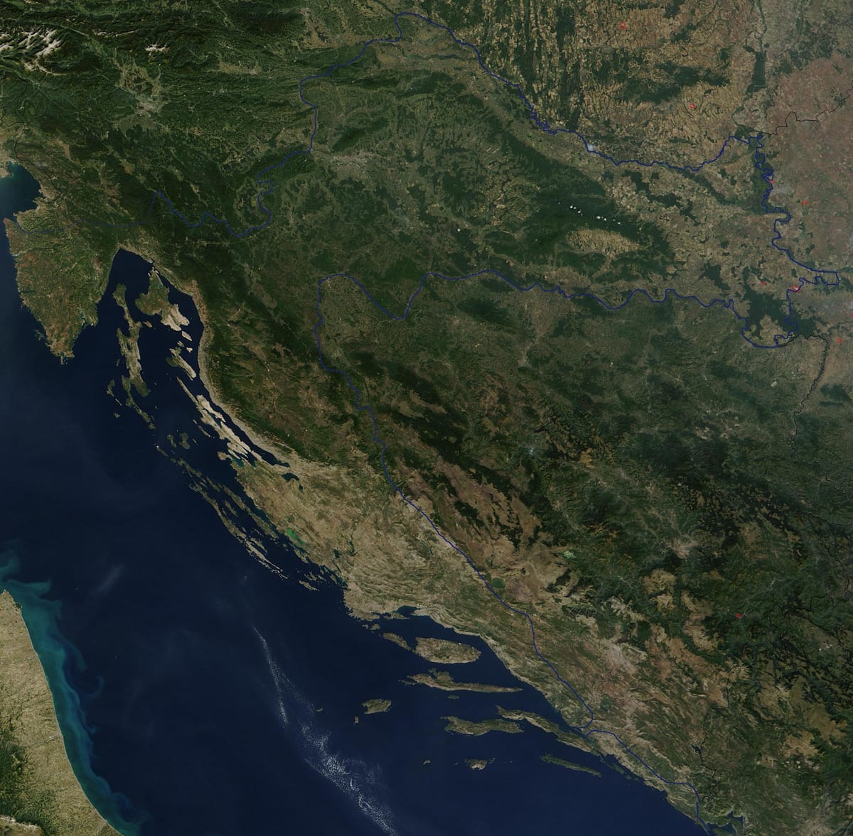 bản đồ của croatia vệ tinh