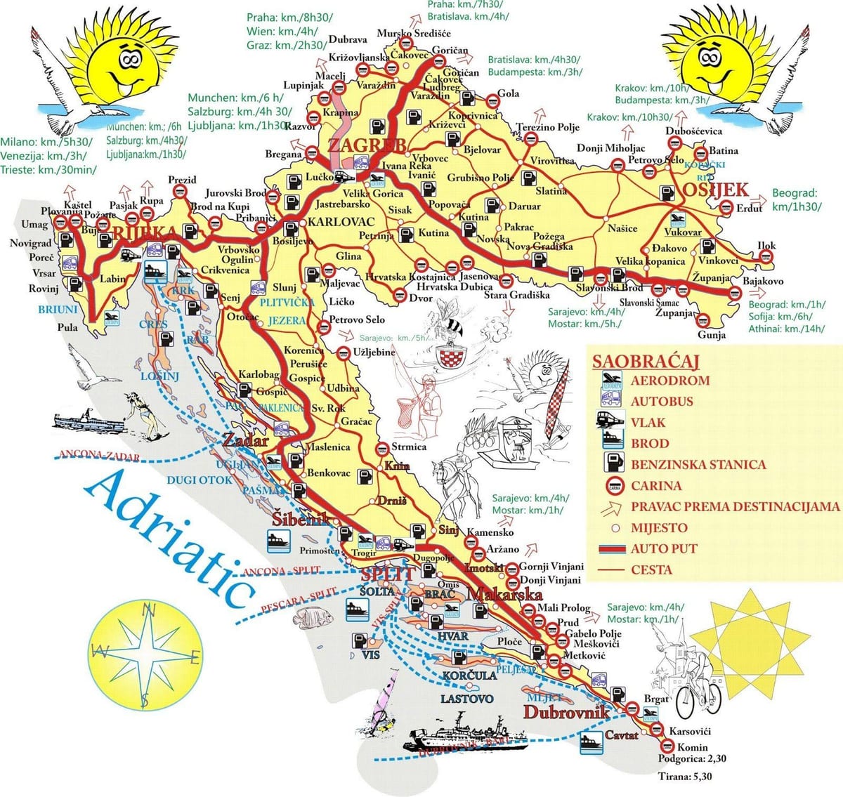 croatia khu nghỉ bản đồ