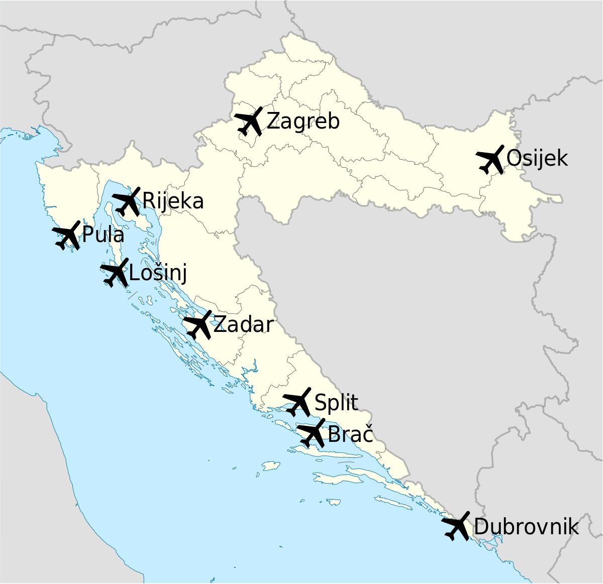 bản đồ của croatia đang ở sân bay