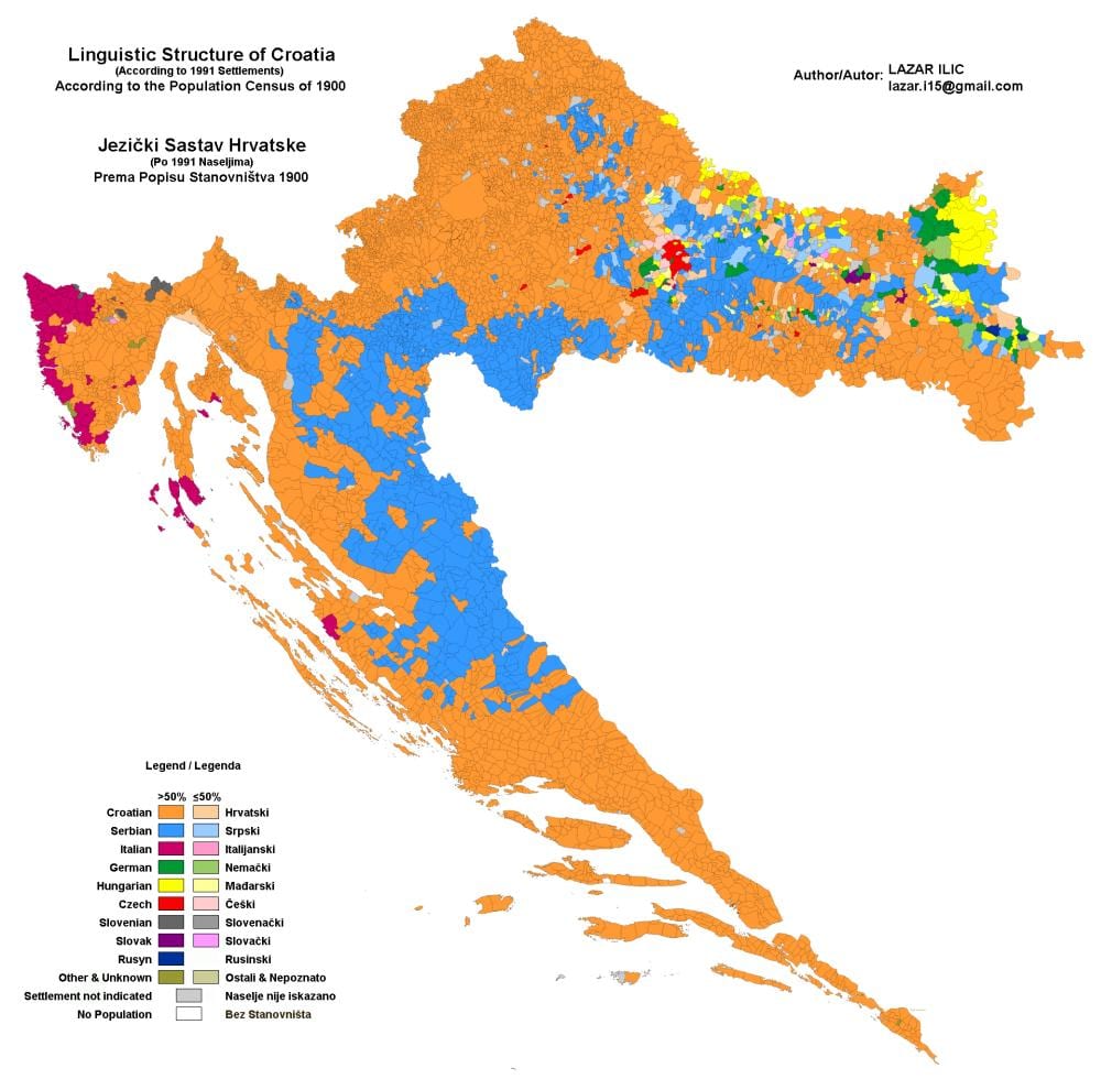 bản đồ của dân bản đồ của croatia
