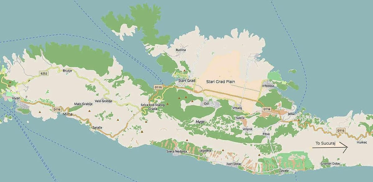 bản đồ của khách sạn đảo croatia
