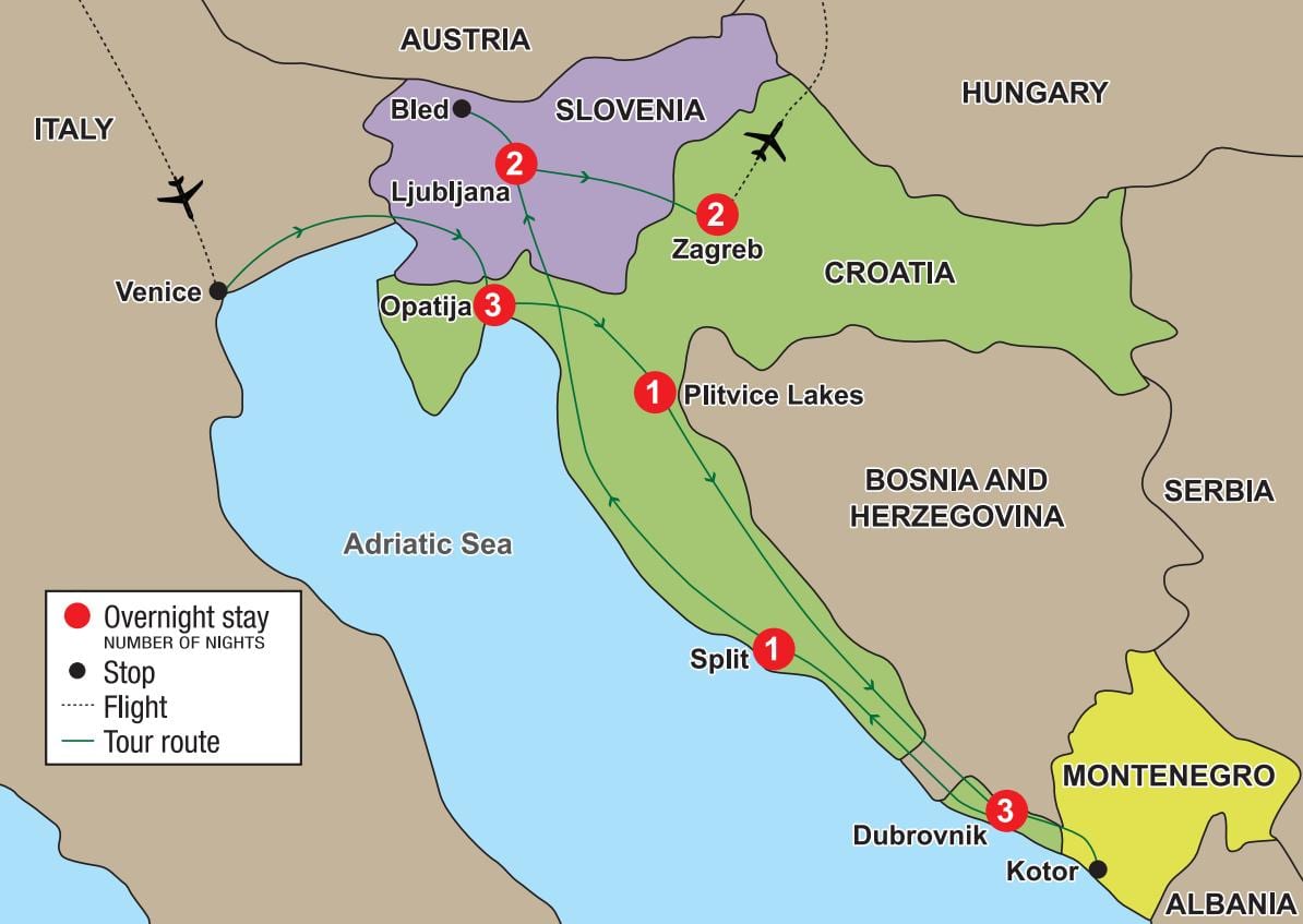 bản đồ từ croatia