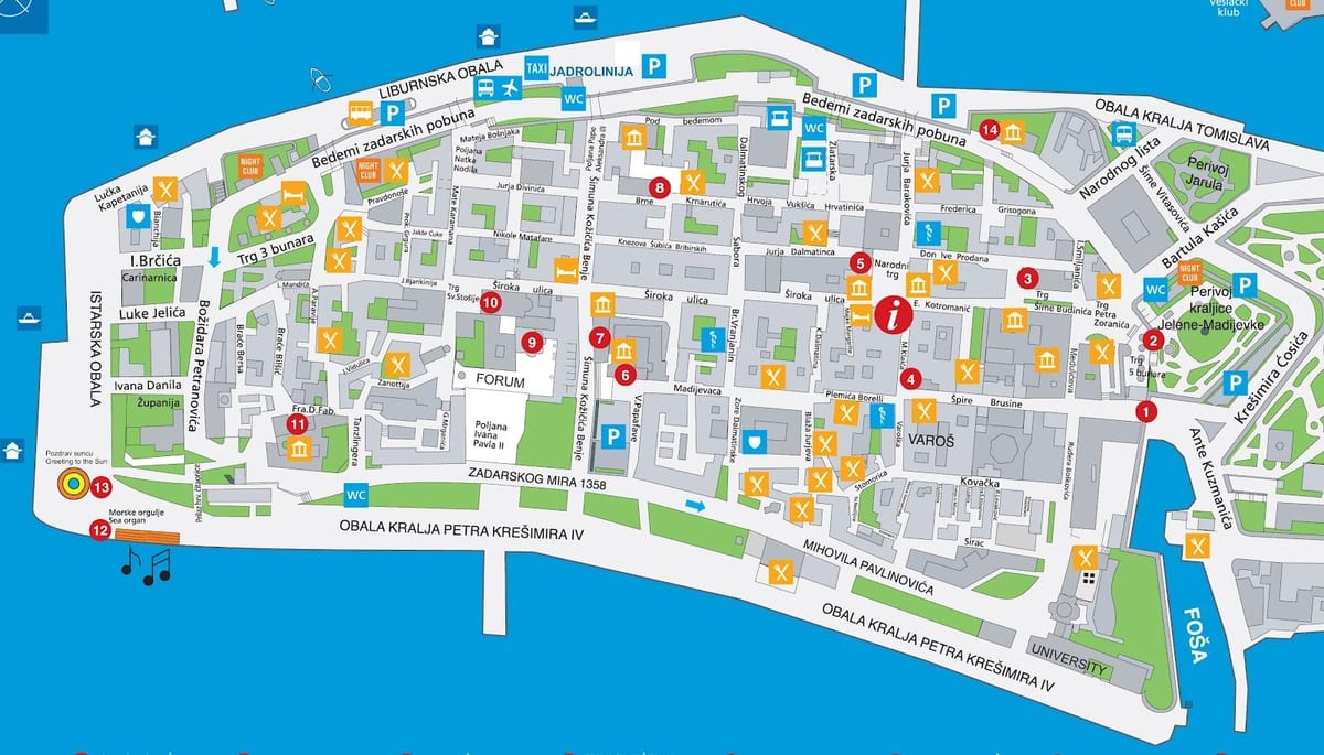 bản đồ của zadar croatia