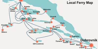 Bản đồ của croatia bờ biển