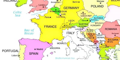 Bản đồ châu âu đang ở croatia