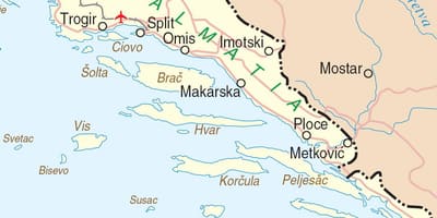 Bản đồ của miền nam croatia
