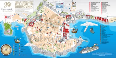 Bản đồ của old town dubrovnik croatia