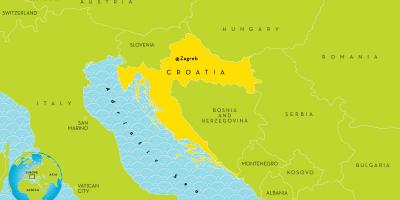 Bản đồ của croatia và khu vực xung quanh