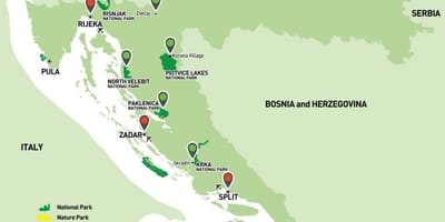 Bản đồ của croatia công viên quốc gia 