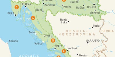 Bản đồ của croatia khu vực 