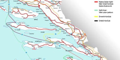 Bản đồ của croatia phà