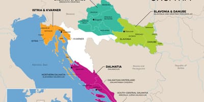 Bản đồ của croatia rượu