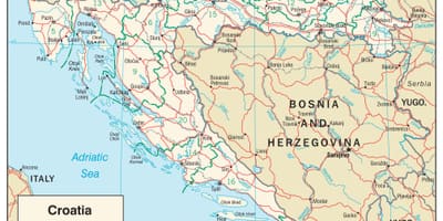 Bản đồ của danh sách mua sắm, croatia