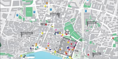Bản đồ của old town chia croatia
